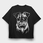 Schnauzer Dog Illustration, Tricou Oversize Barbati (Unisex)