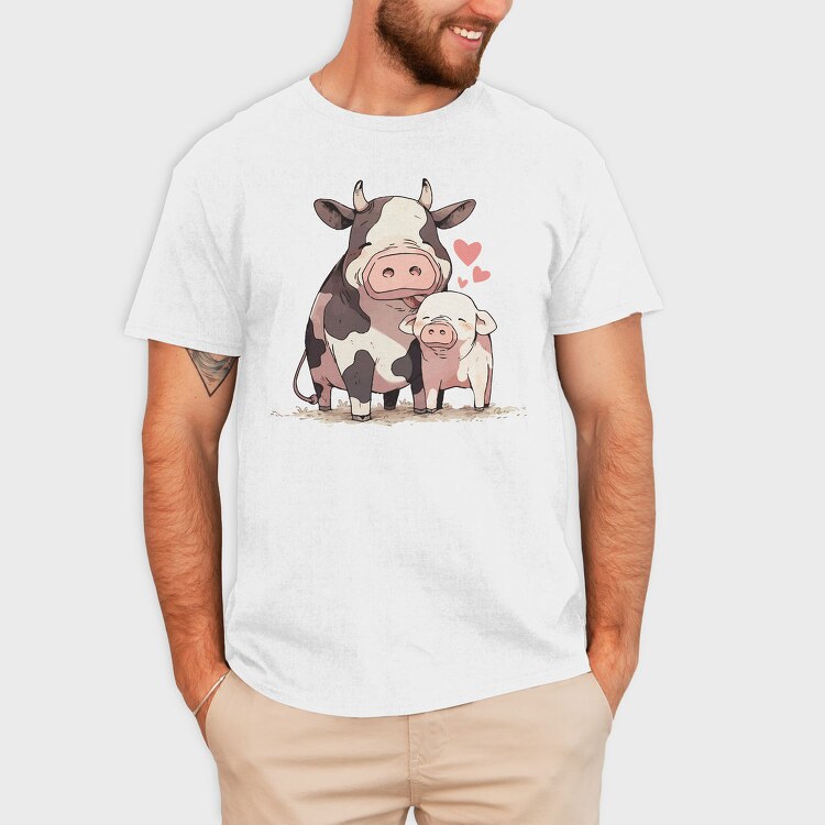 Cow And Pig Love Pig Cow, Tricou Barbati (Unisex)