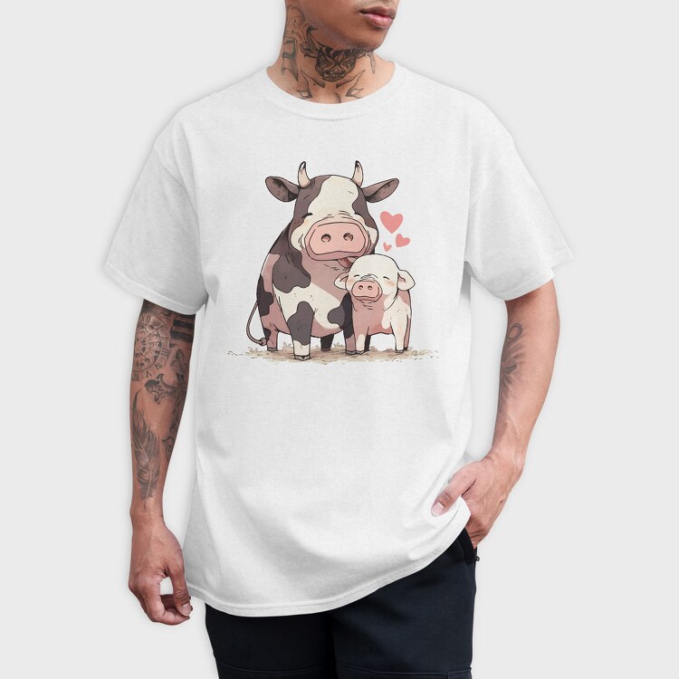 Cow And Pig Love Pig Cow, Tricou Barbati (Unisex)