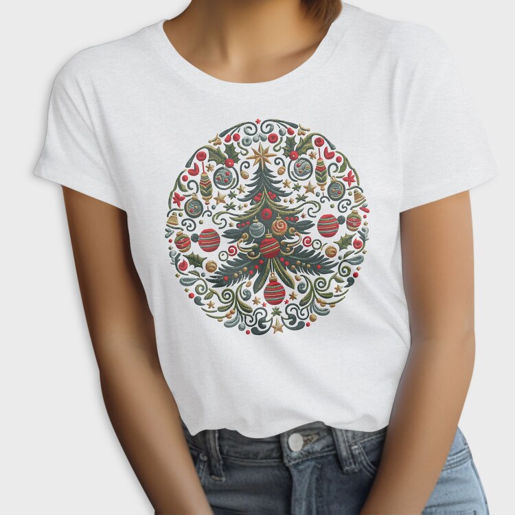 Decorative Christmas Tree Wreath, Tricou Femei