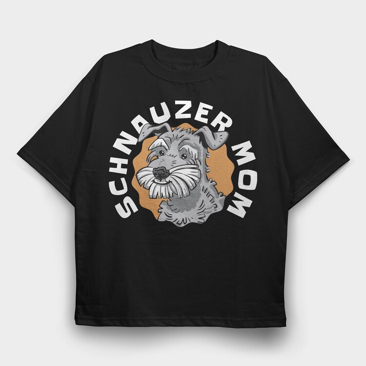 Schnauzer Dog Portrait, Tricou Oversize Barbati (Unisex)