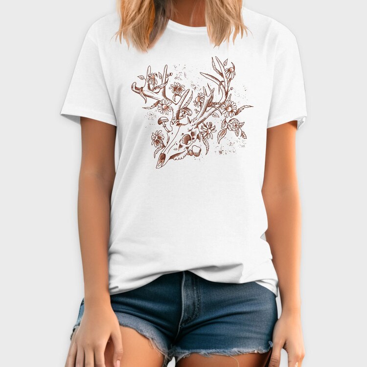 Deer Skull Nature, Tricou Barbati (Unisex)