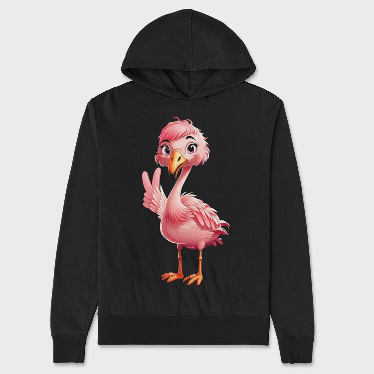 Hanorac Barbati (Unisex), Flamingo Victory Sign