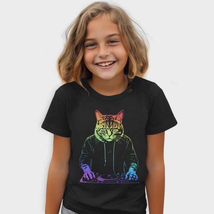 Neon Cat Dj, Tricou Copii