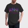 Neon City Skyline City Nights, Tricou Barbati (Unisex)