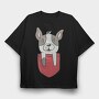 French Bulldog Pocket, Tricou Oversize Barbati (Unisex)