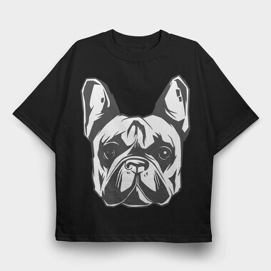 French Bulldog, Tricou Oversize Barbati (Unisex)