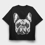 French Bulldog, Tricou Oversize Barbati (Unisex)