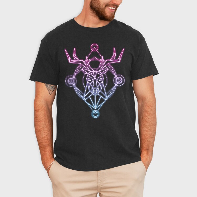 Neon Deer, Tricou Barbati (Unisex)
