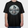 Cowgirl Riding Horse Scenic, Tricou Oversize Barbati (Unisex)