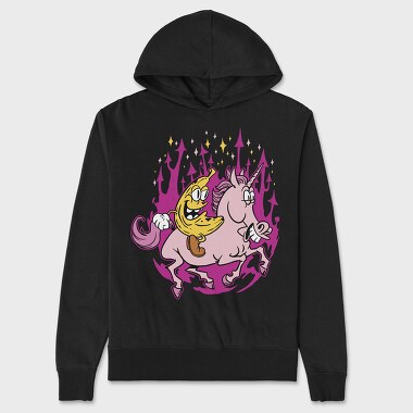 Banana Riding a Unicorn, Hanorac Oversize Barbati (Unisex)