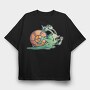 Exhausted Running Snail, Tricou Oversize Barbati (Unisex)