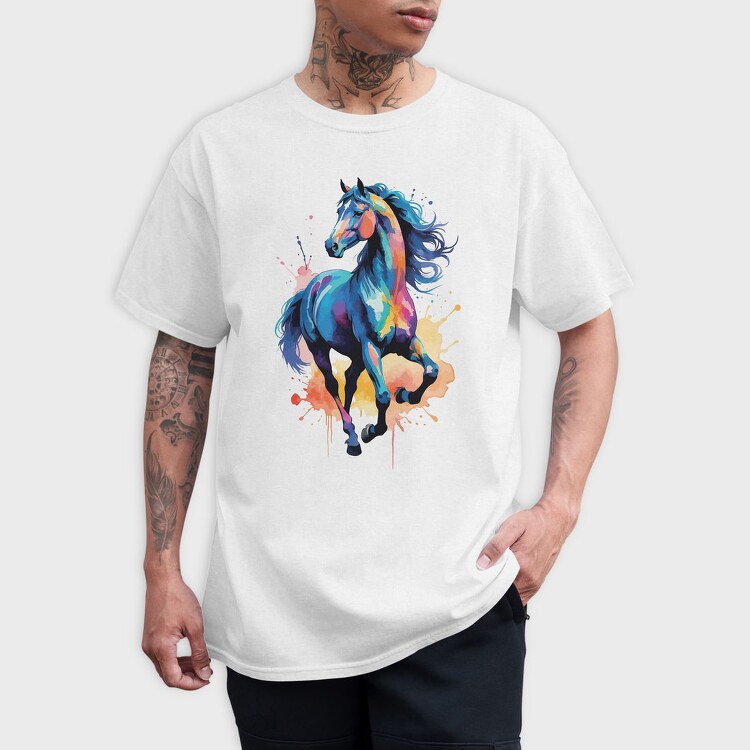 Eye Catching Watercolor Horse, Tricou Barbati (Unisex)