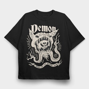 Satanic Creature Dark Magic 04, Tricou Oversize Barbati (Unisex)