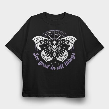 See Good Butterfly Tote, Tricou Oversize Barbati (Unisex)