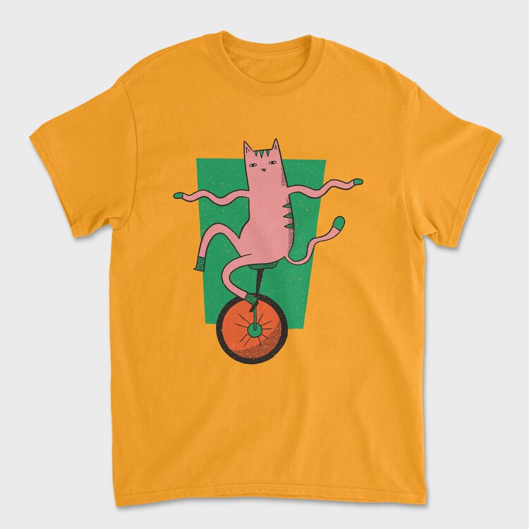 Cat Unicycle, Tricou Barbati (Unisex)