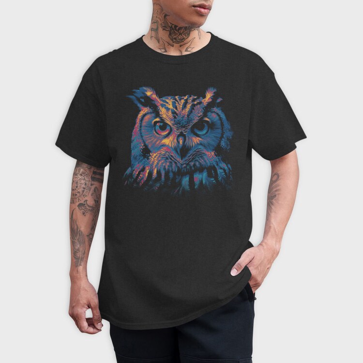 Neon Owl, Tricou Barbati (Unisex)