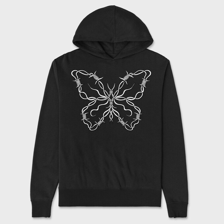 Barbered Wire Butterfly, Hanorac Oversize Barbati (Unisex)