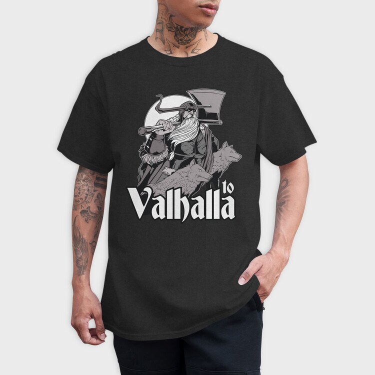 To Valhala Odin Wolves, Tricou Barbati (Unisex)