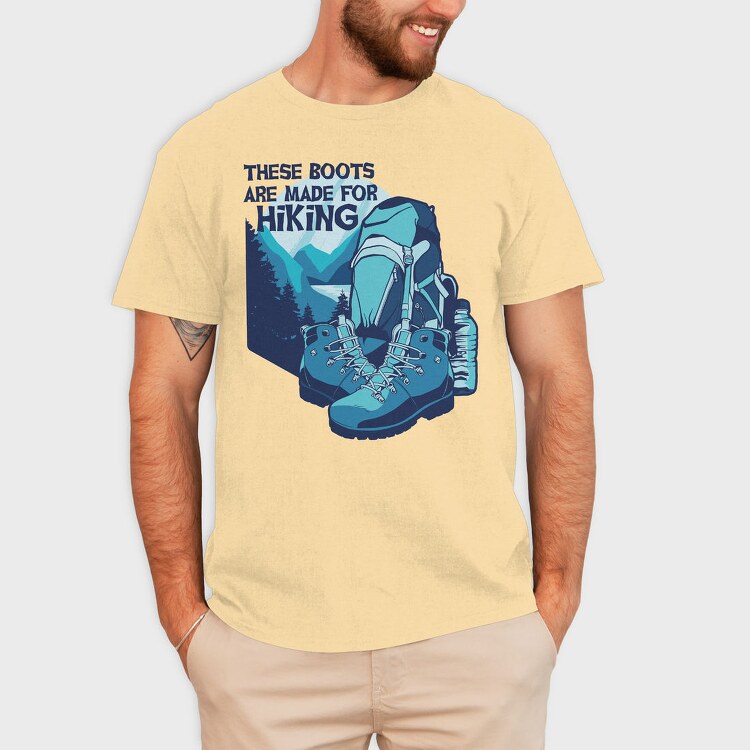 Boots For Hiking, Tricou Barbati (Unisex)