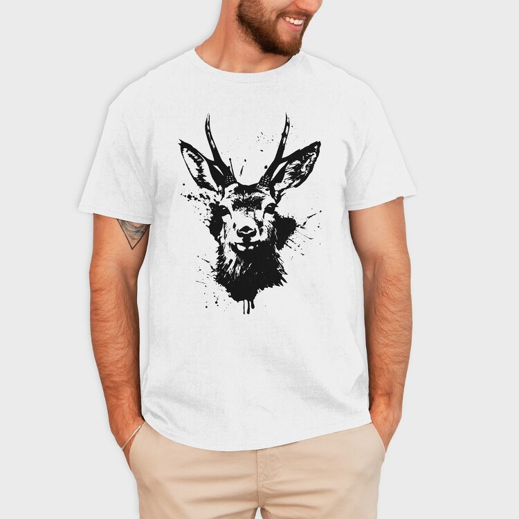 Stylized Roebuck, Tricou Barbati (Unisex)