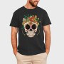 Sugar Skull And Flowers Traditional, Tricou Barbati (Unisex)
