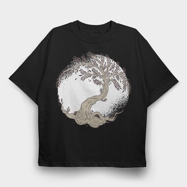 Tree Of Life Illustration, Tricou Oversize Barbati (Unisex)
