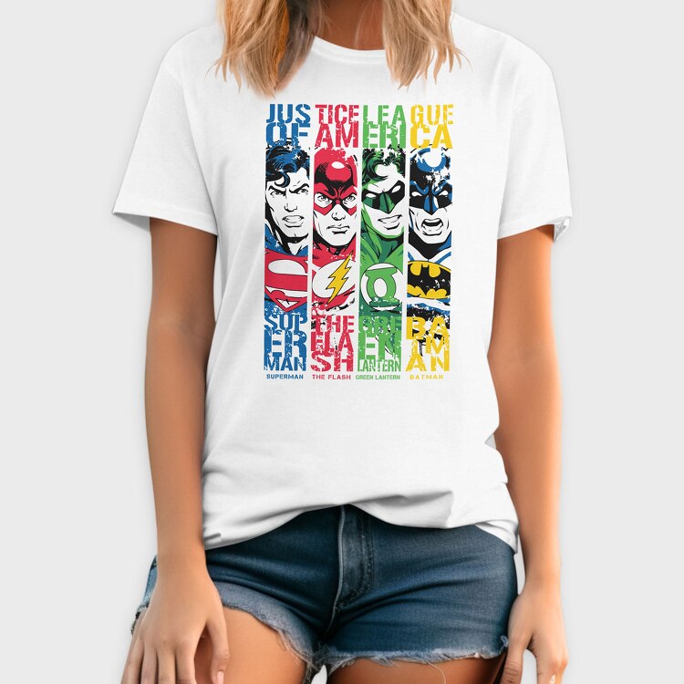 Superman the Flash Green Lanter Batman, Tricou Barbati (Unisex)