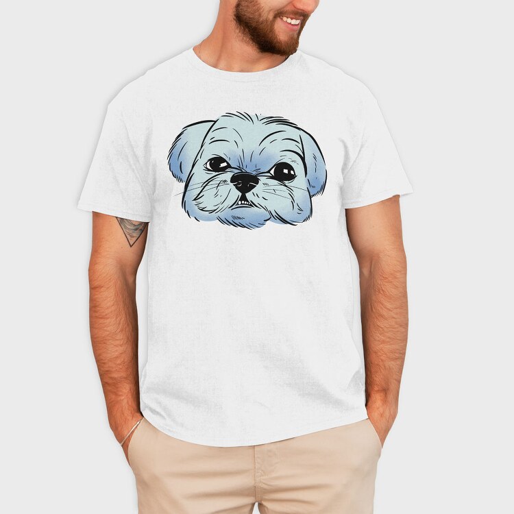 Shih Tzu Dog Portrait, Tricou Barbati (Unisex)