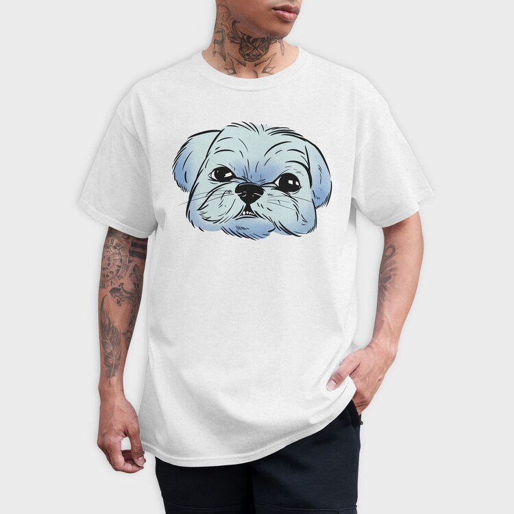 Shih Tzu Dog Portrait, Tricou Barbati (Unisex)