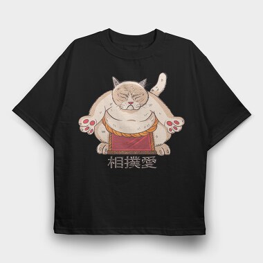 Sumo Cat, Tricou Oversize Barbati (Unisex)