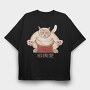 Sumo Cat, Tricou Oversize Barbati (Unisex)