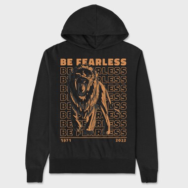 Be Fearless Lion, Hanorac Oversize Barbati (Unisex)