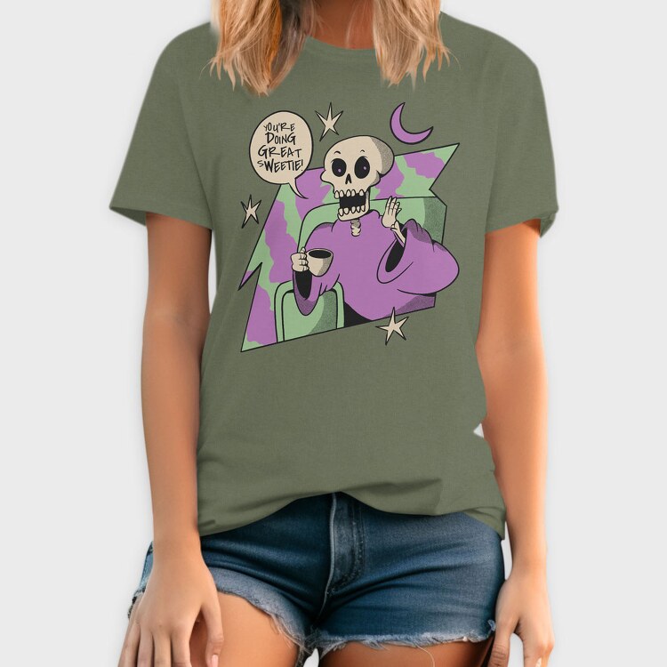 Supportive Skeleton Doing Great, Tricou Barbati (Unisex)