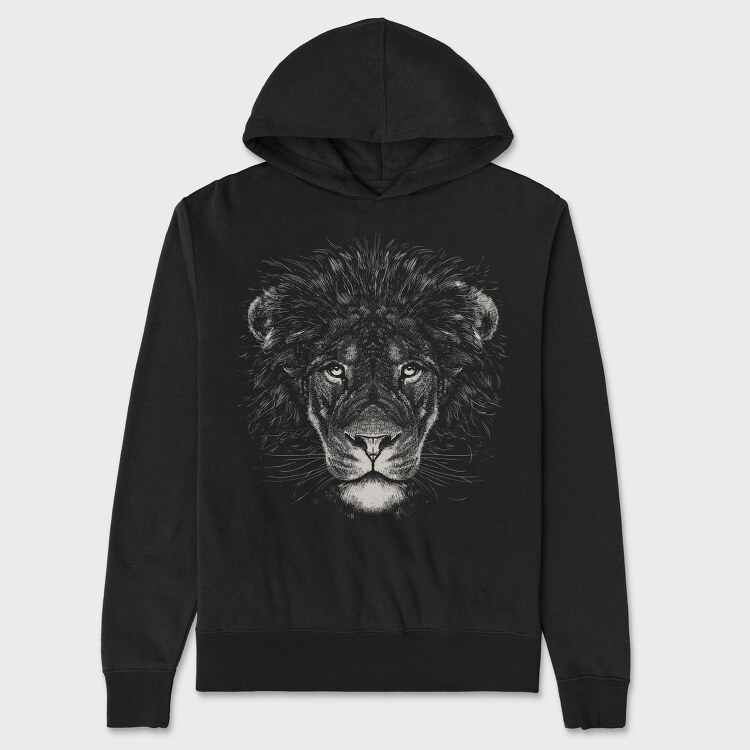 Monochrome Lion, Hanorac Oversize Barbati (Unisex)