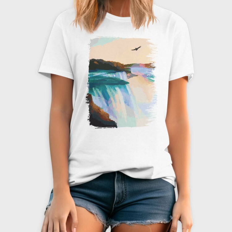 Niagara Falls Painting, Tricou Barbati (Unisex)