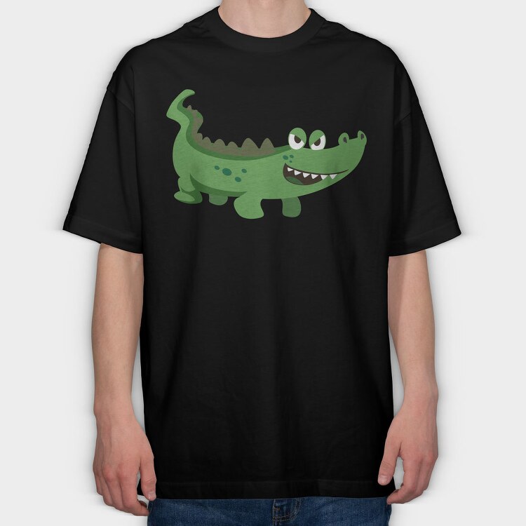 Crocodile Grin, Tricou Oversize Barbati (Unisex)