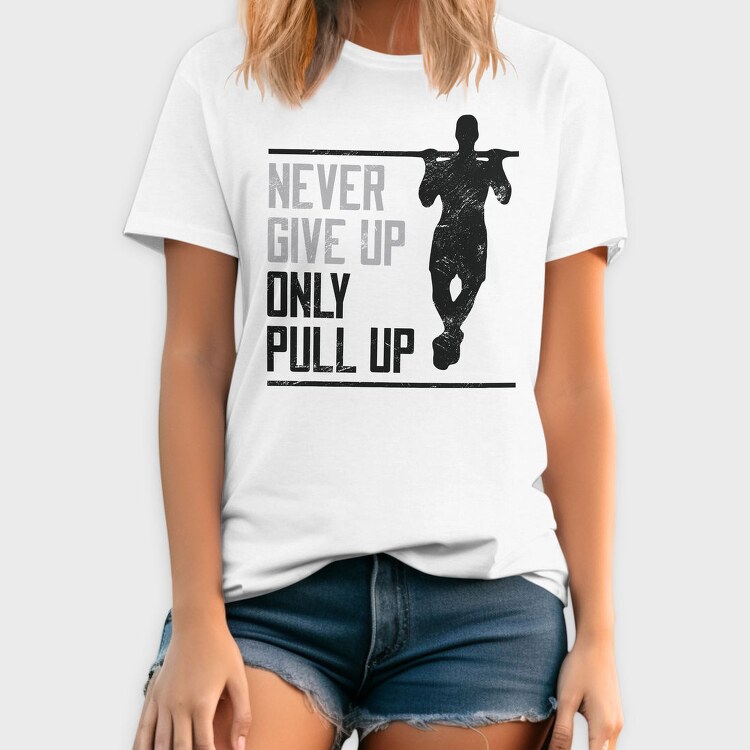 Silhouette Doing Calisthenics Only Pullup, Tricou Barbati (Unisex)