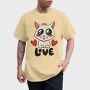 Love Cute Cat, Tricou Barbati (Unisex)