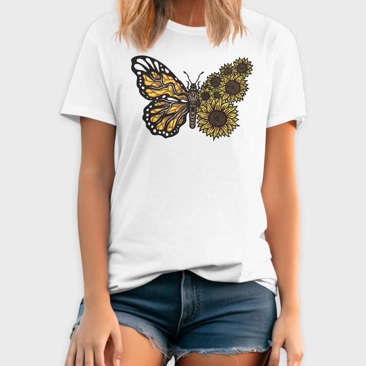Sunflower Butterfly, Tricou Barbati (Unisex)