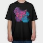 Trippy Cat, Tricou Oversize Barbati (Unisex)