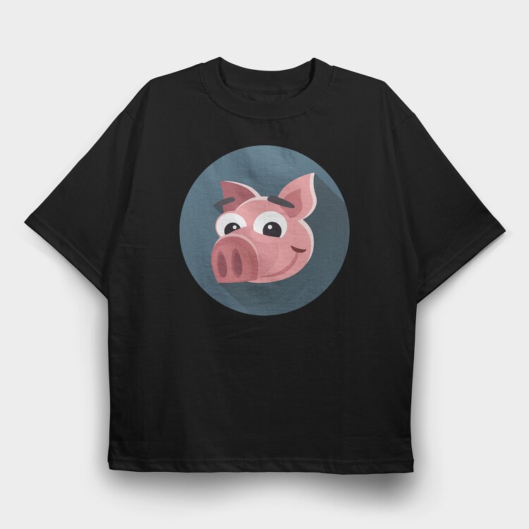 Piggy Bank Smile, Tricou Oversize Barbati (Unisex)