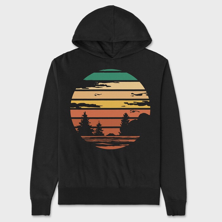 Hanorac Barbati (Unisex), Forest Retro Sunset