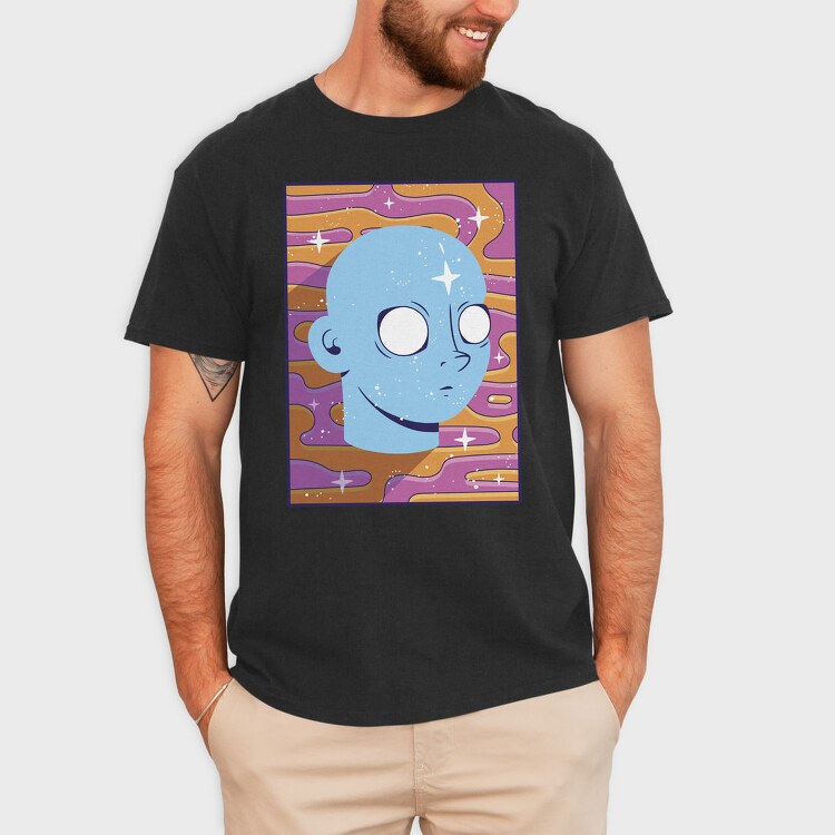 Trippy Face Retro Background, Tricou Barbati (Unisex)