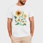 Sunflower Watercolor Flowers Leaves Tote, Tricou Barbati (Unisex)