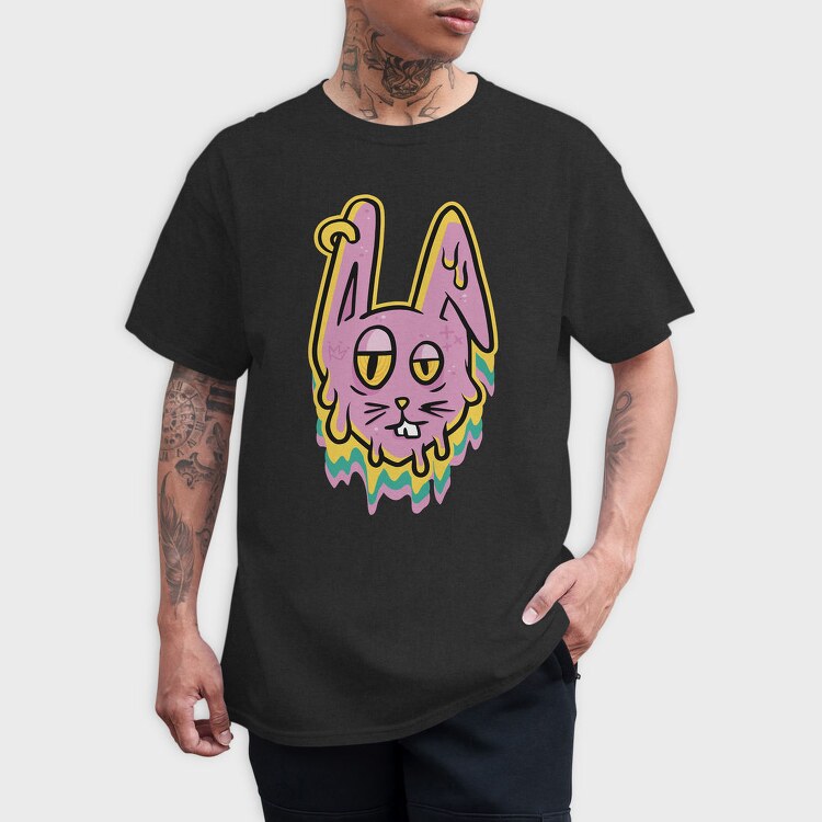 Trippy Melting Bunny, Tricou Barbati (Unisex)