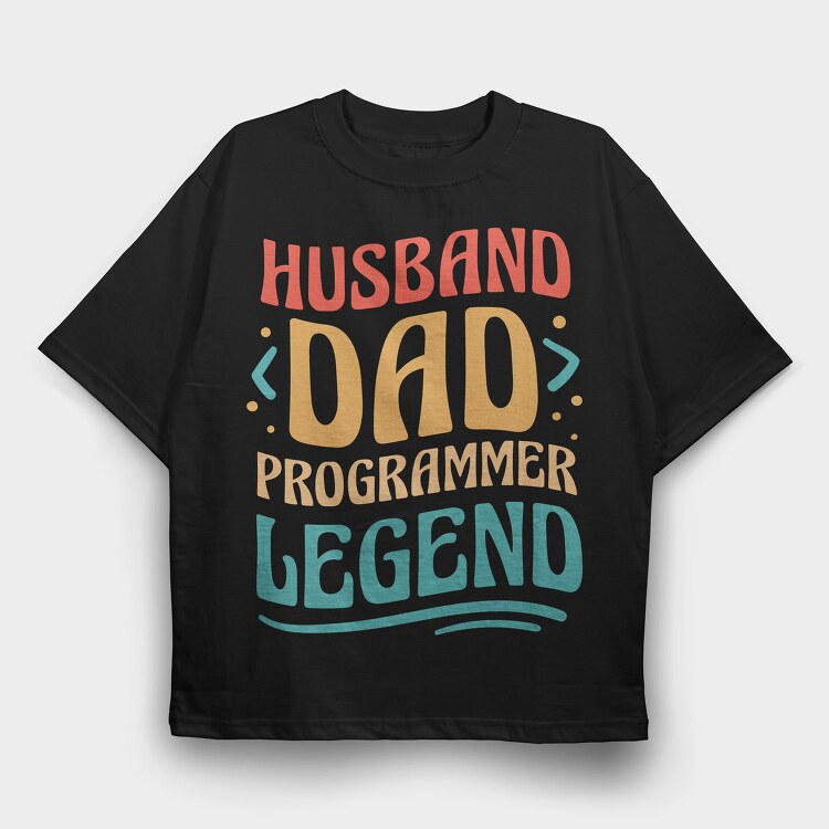 Husband Dad Programmer, Tricou Oversize Barbati (Unisex)