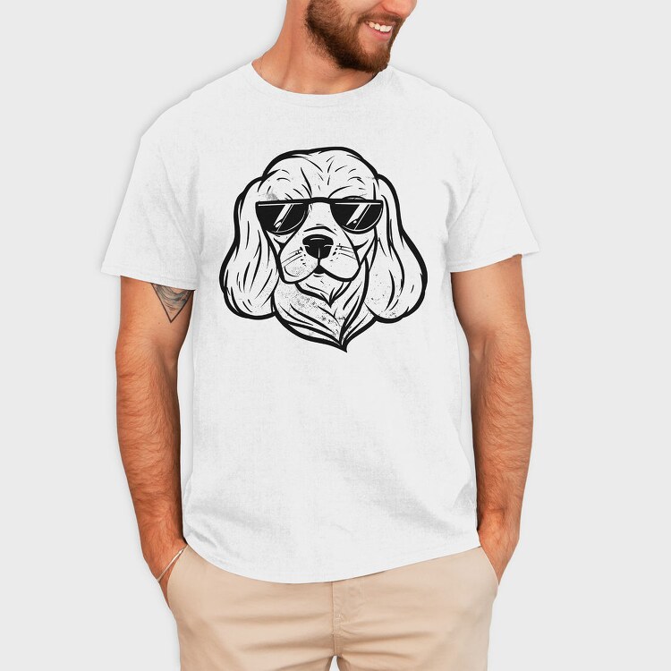 Sunglasses Cool Dog, Tricou Barbati (Unisex)