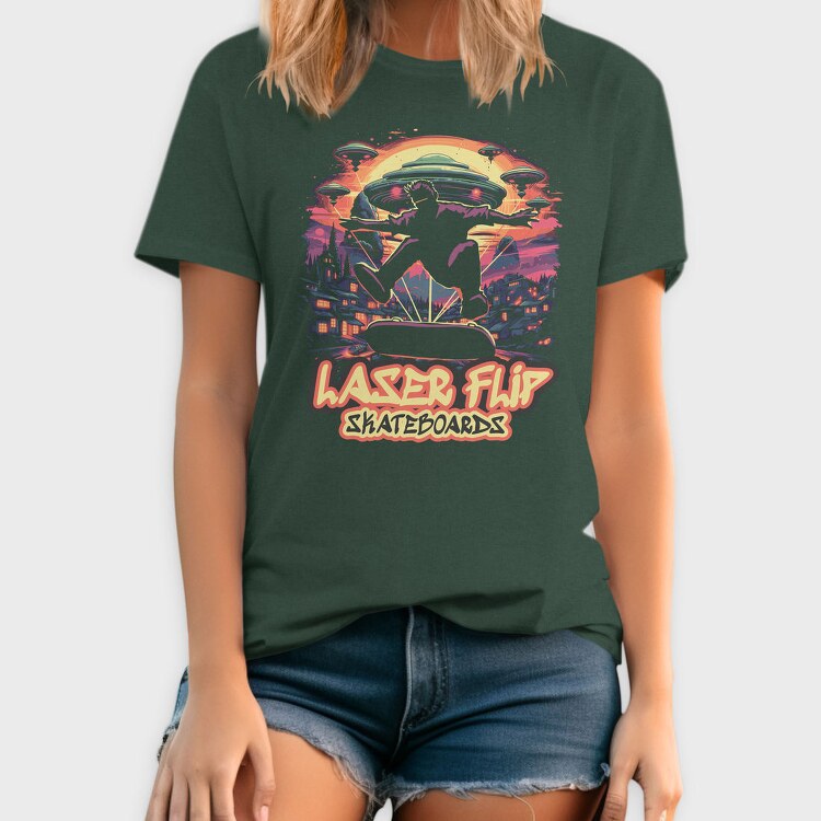 Trippy Skateboard Ufo Laserflip Skate, Tricou Barbati (Unisex)