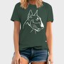 Bull Terrier Chalkboard, Tricou Barbati (Unisex)